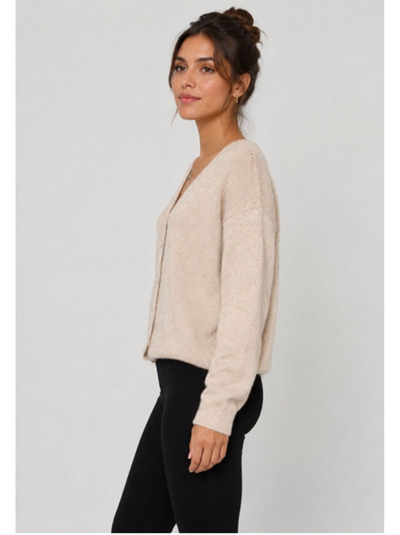 Gilet cardigan Kebello Beige - Kiabi