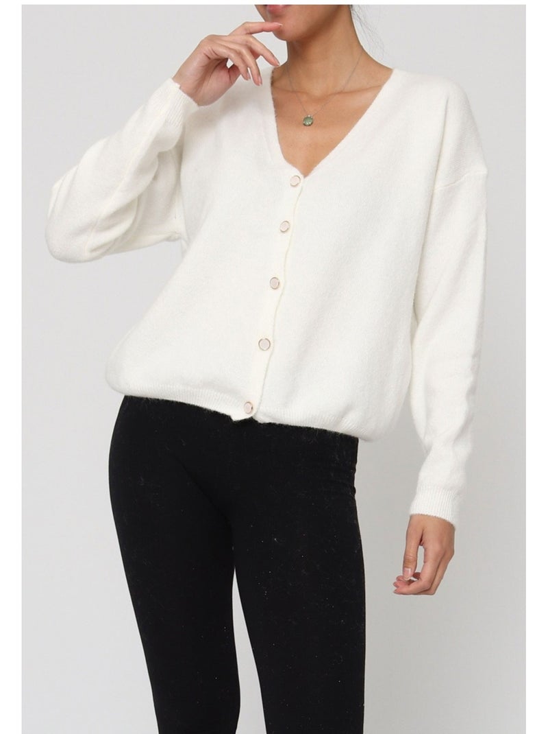 Gilet cardigan Kebello Bianco - Kiabi