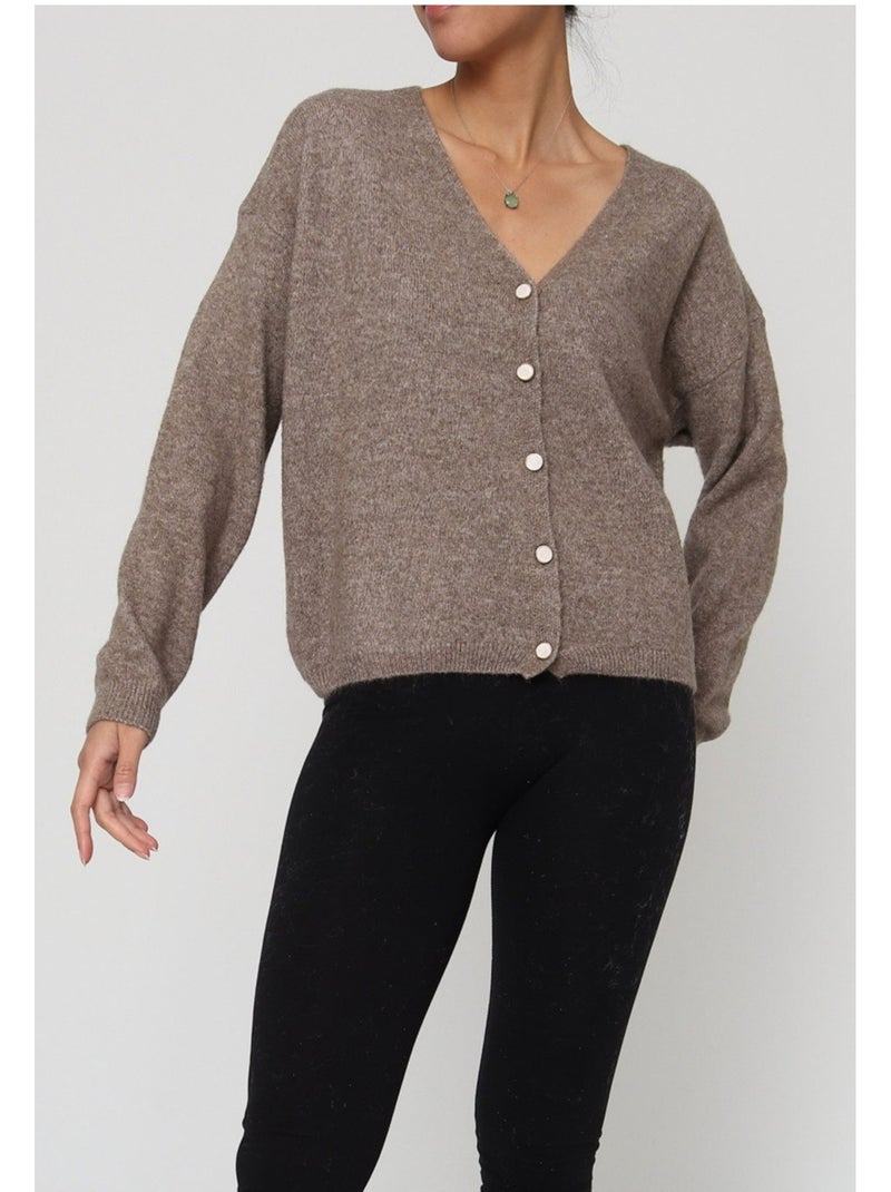 Gilet cardigan Kebello Marrone - Kiabi