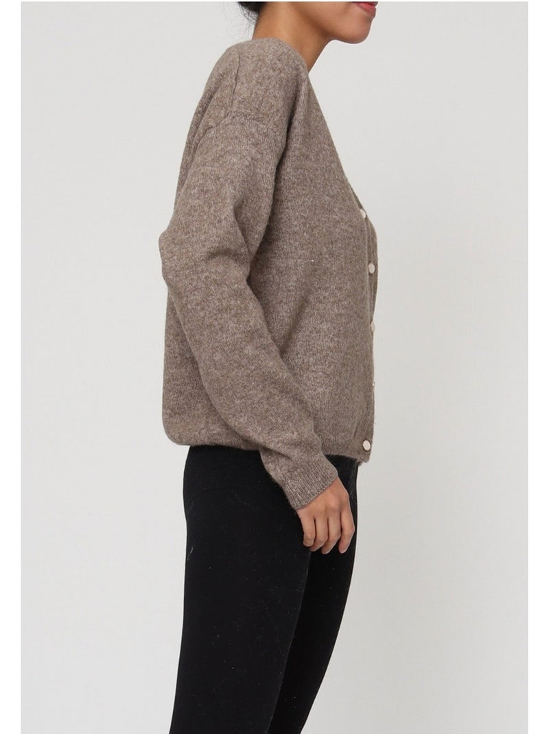 Gilet cardigan Kebello Marrone - Kiabi