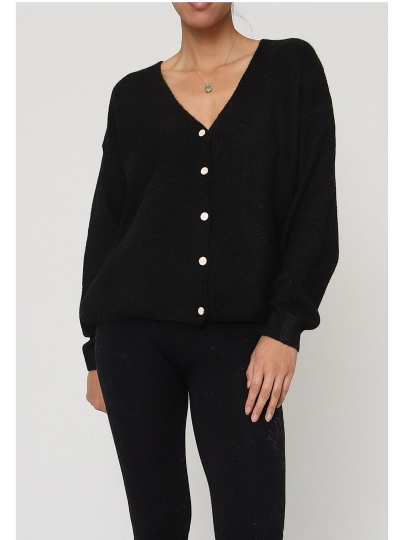 Gilet cardigan Kebello Nero Nero - Kiabi
