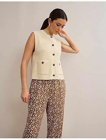 Gilet classico lavorato a lavori, mo fashion