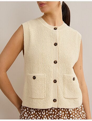 Gilet classico lavorato a lavori, mo fashion