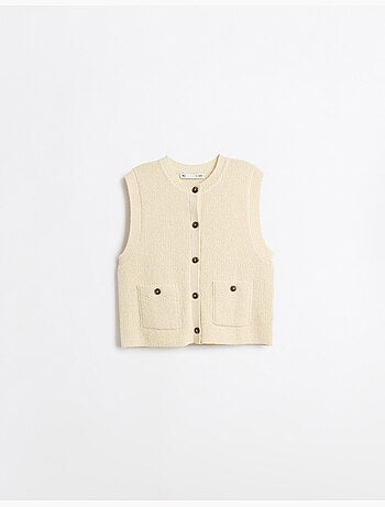 Gilet classico lavorato a lavori, mo fashion