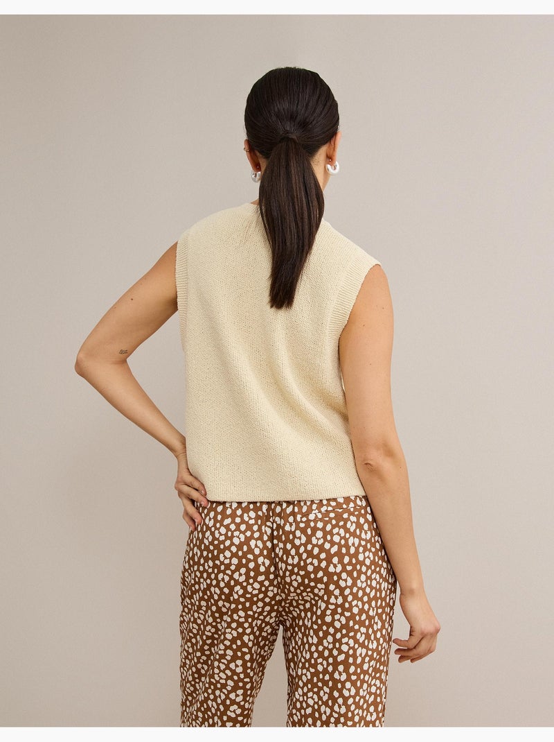 Gilet classico lavorato a lavori, mo fashion Beige - Kiabi