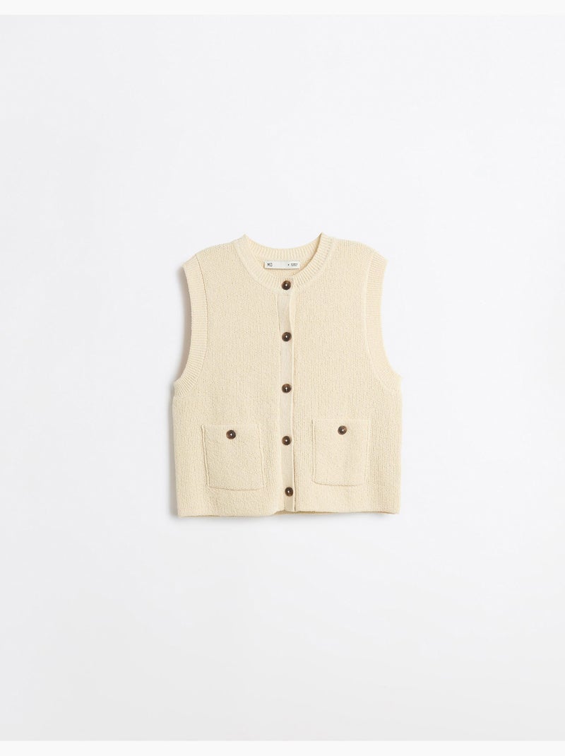 Gilet classico lavorato a lavori, mo fashion Beige - Kiabi