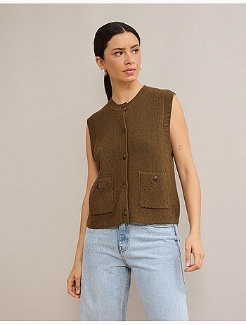 Gilet classico lavorato a lavori, mo fashion