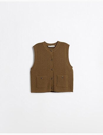 Gilet classico lavorato a lavori, mo fashion
