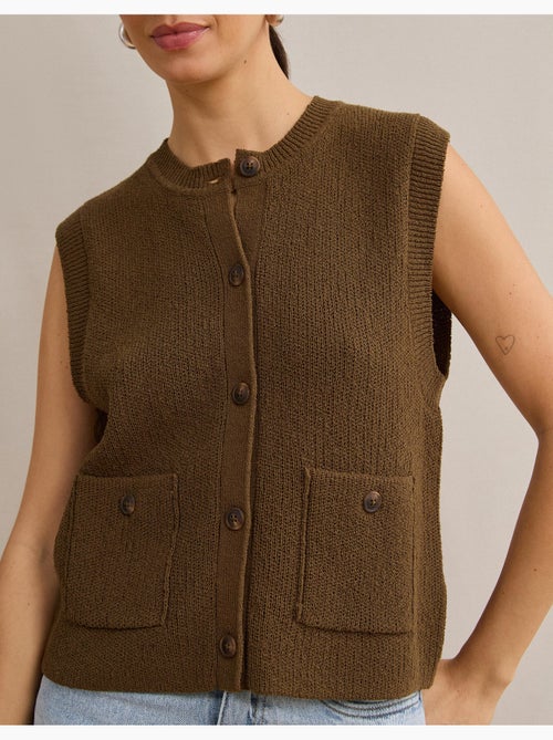 Gilet classico lavorato a lavori, mo fashion - Kiabi