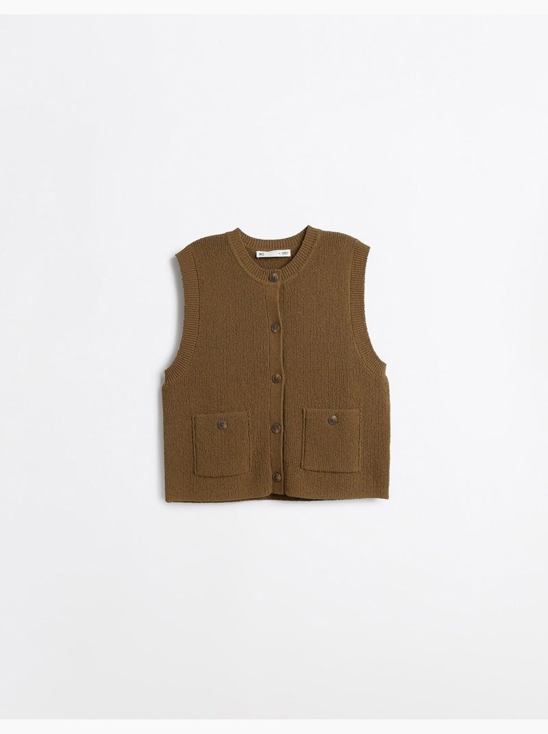 Gilet classico lavorato a lavori, mo fashion Marrone - Kiabi