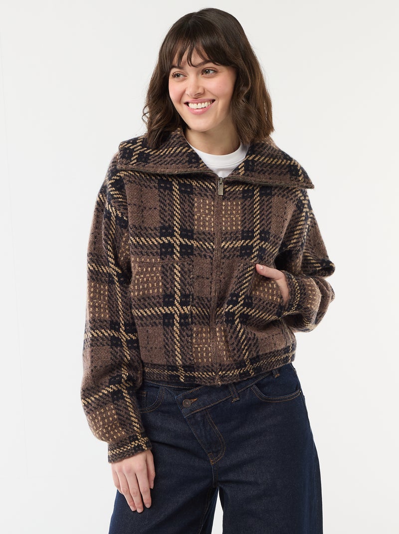 Gilet collo alto Marrone - Kiabi