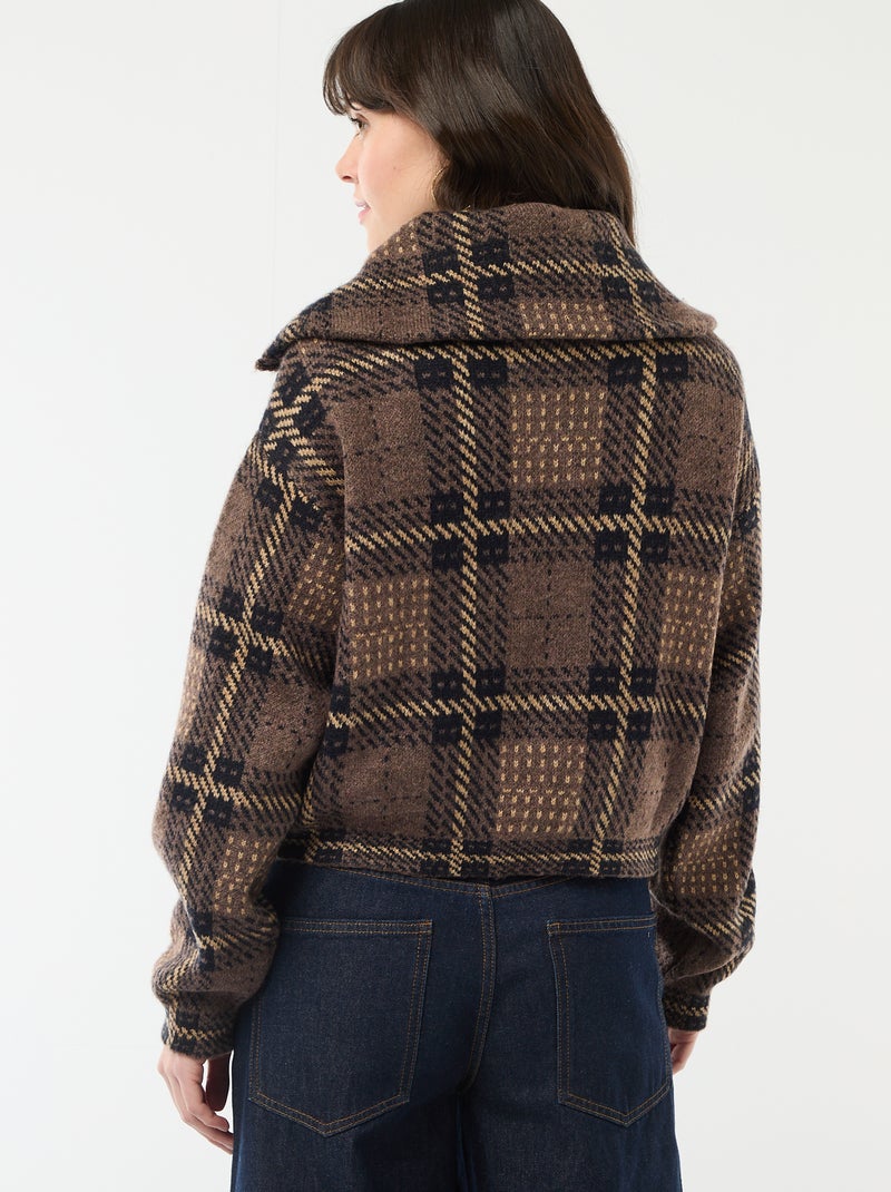 Gilet collo alto Marrone - Kiabi