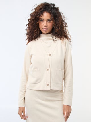 Gilet con apertura abbottonata dorata