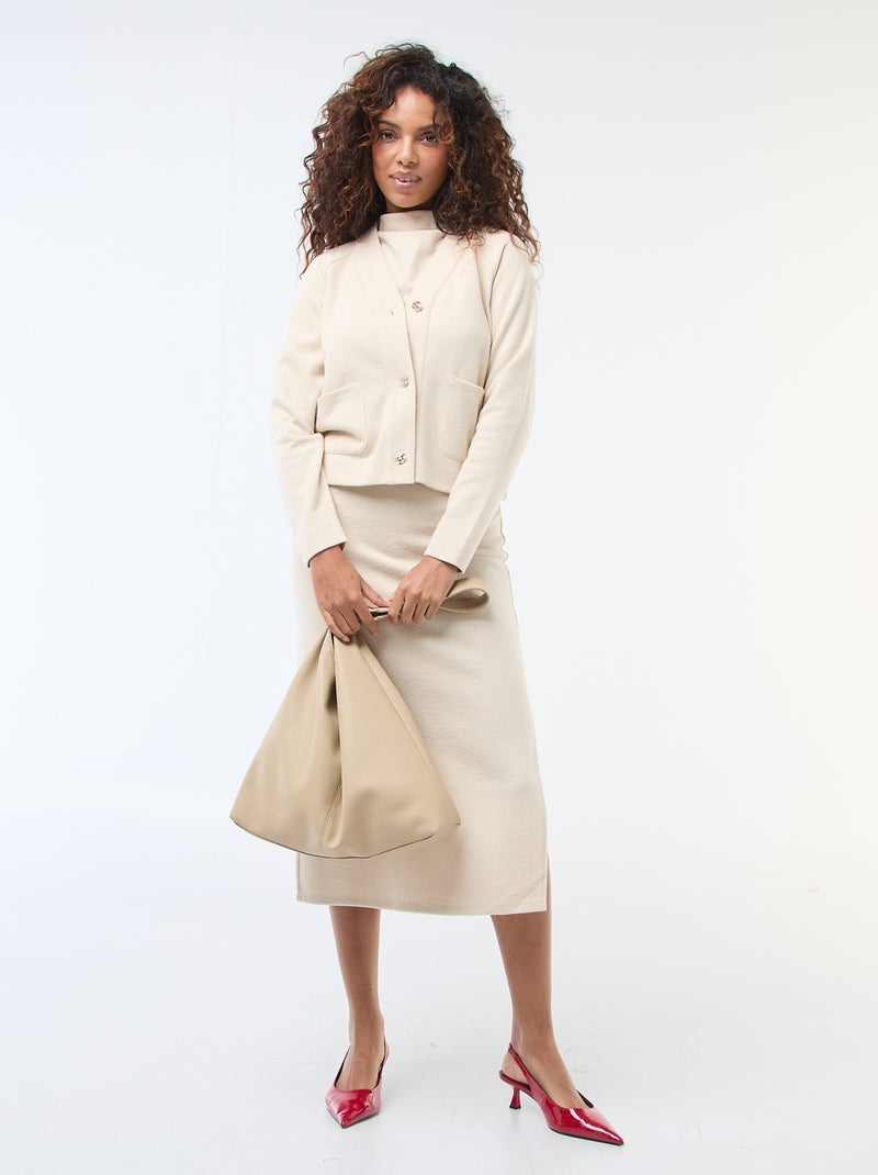 Gilet con apertura abbottonata dorata Beige - Kiabi