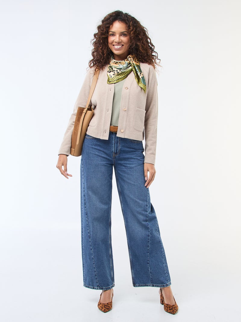 Gilet con apertura abbottonata dorata Marrone - Kiabi