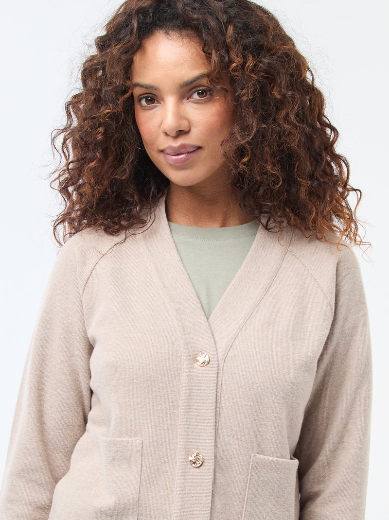 Gilet con apertura abbottonata dorata Marrone - Kiabi