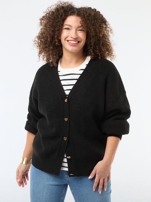 Gilet con bottoni a forma di cuore - Kiabi