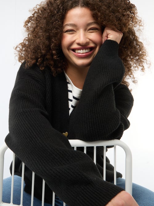 Gilet con bottoni a forma di cuore - Kiabi