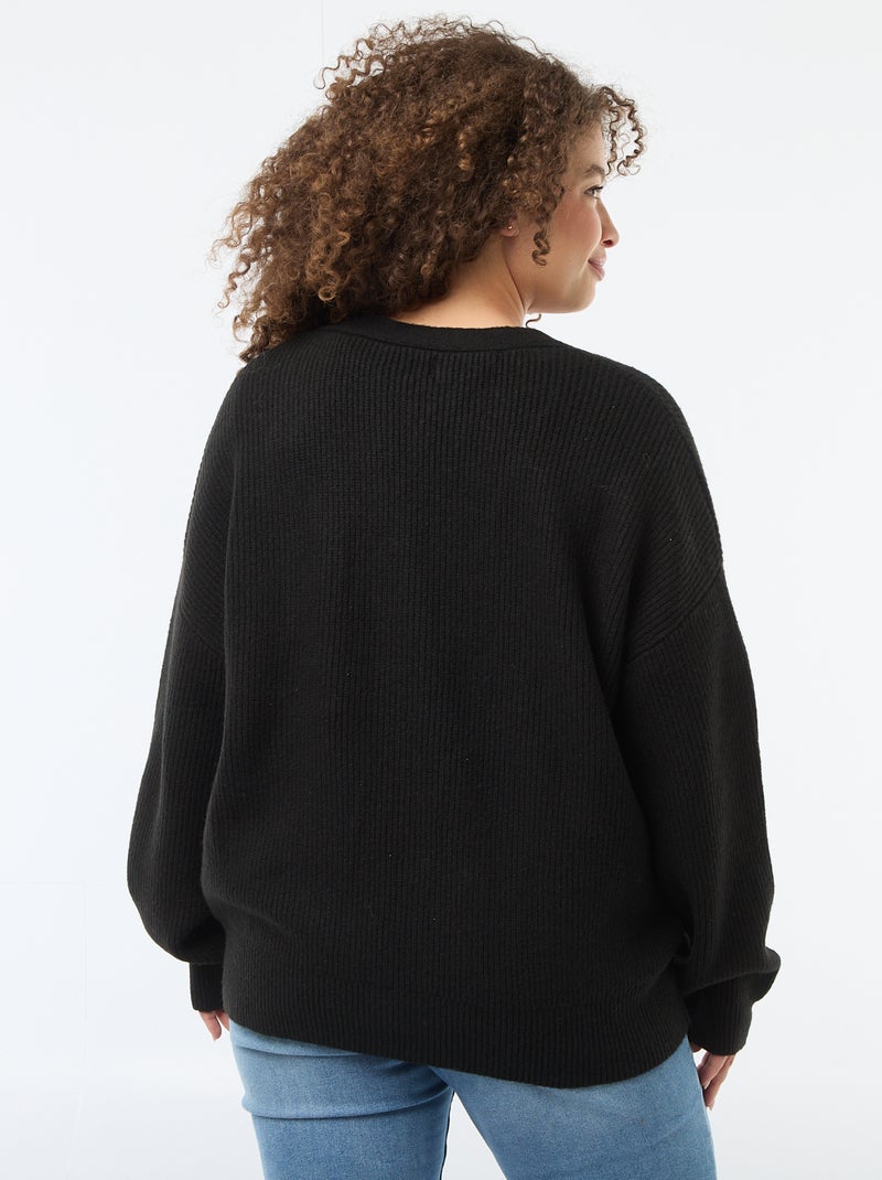 Gilet con bottoni a forma di cuore Nero - Kiabi