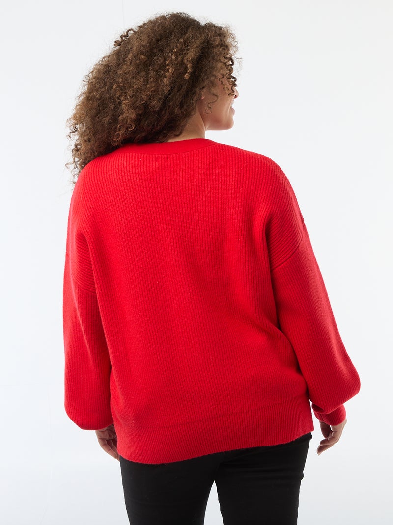 Gilet con bottoni a forma di cuore Rosso - Kiabi