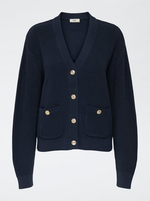 Cardigan Imbottito In Lana Con Zip Nero - Maglioni &amp; Cardigan Donna | Moncler IT