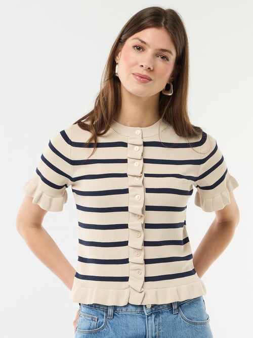 Gilet con bottoni e maniche a volant - Kiabi