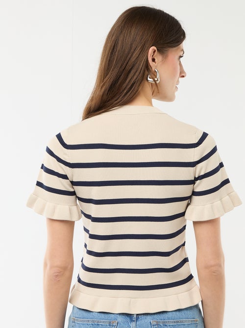 Gilet con bottoni e maniche a volant - Kiabi