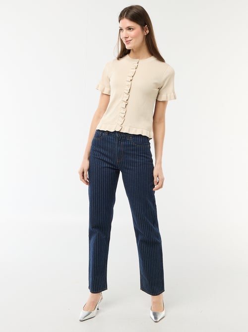 Gilet con bottoni e maniche a volant - Kiabi