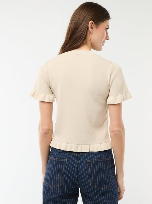 Gilet con bottoni e maniche a volant - Kiabi