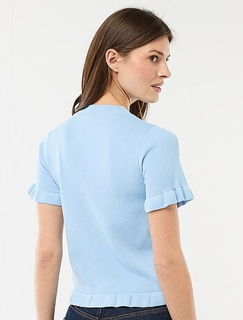 Gilet con bottoni e maniche a volant