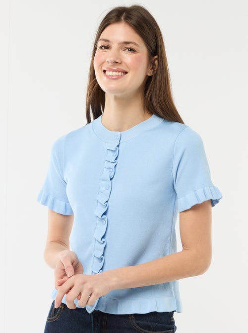 Gilet con bottoni e maniche a volant - Kiabi