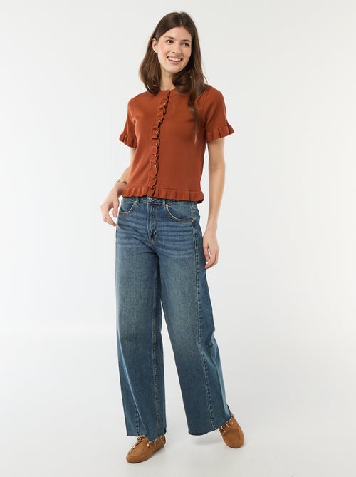 Gilet con bottoni e maniche a volant - Kiabi