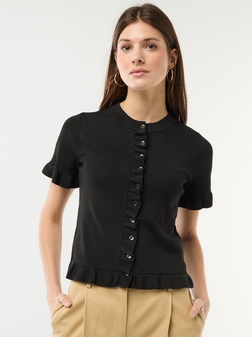 Gilet con bottoni e maniche a volant - Kiabi