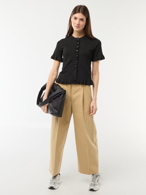 Gilet con bottoni e maniche a volant - Kiabi