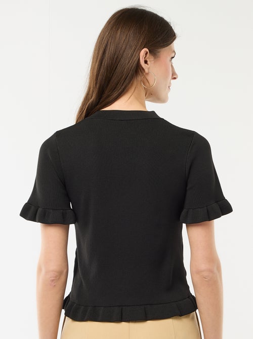 Gilet con bottoni e maniche a volant - Kiabi