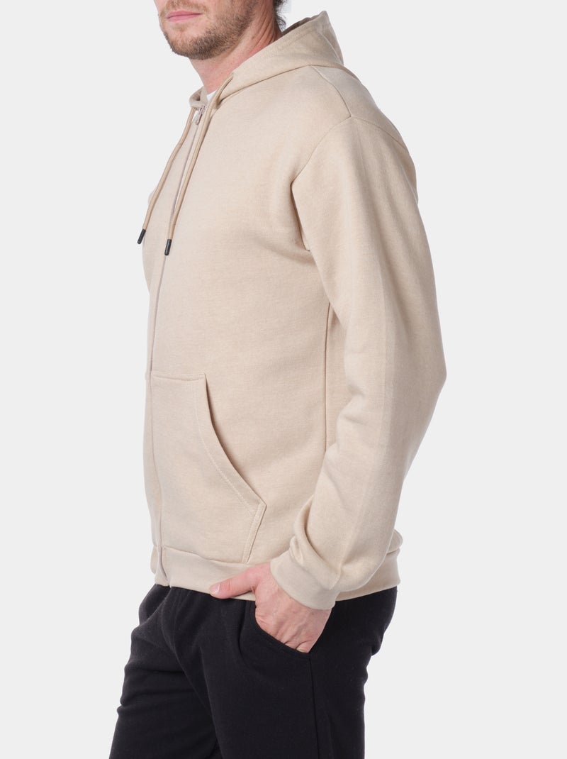 Gilet con cappuccio Beige - Kiabi