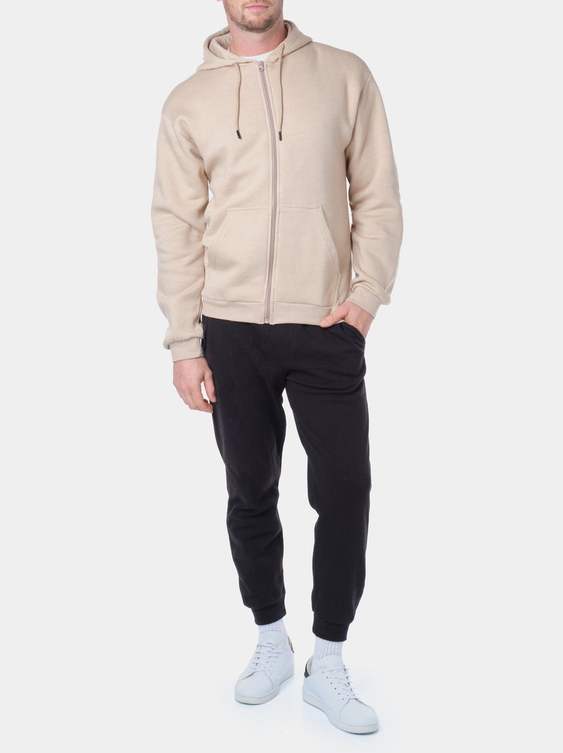Gilet con cappuccio Beige - Kiabi