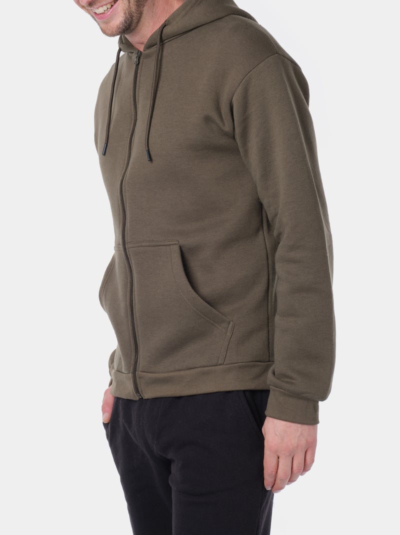 Gilet con cappuccio Cachi - Kiabi