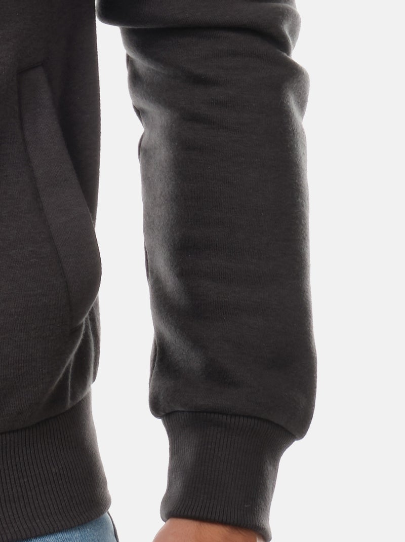 Gilet con cappuccio e cerniera Grigio antracite - Kiabi