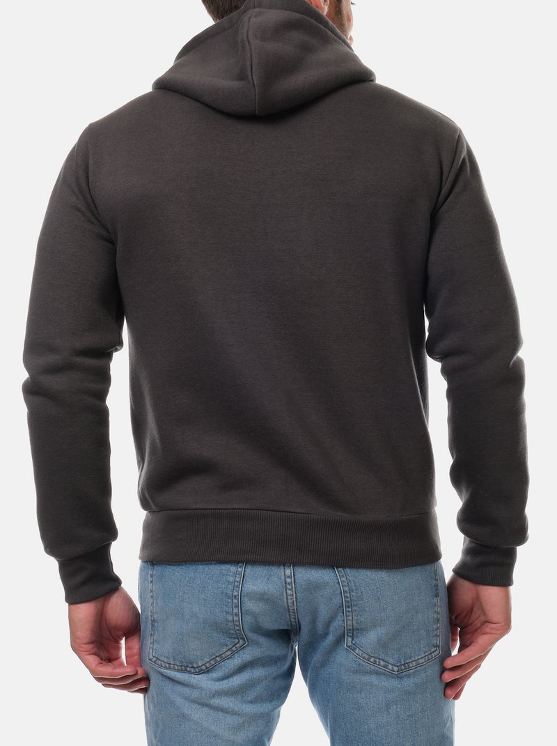Gilet con cappuccio e cerniera Grigio antracite - Kiabi