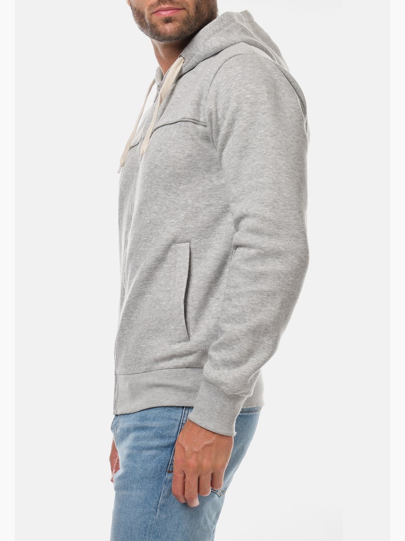 Gilet con cappuccio e cerniera Grigio - Kiabi