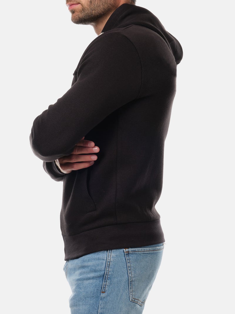 Gilet con cappuccio e cerniera Nero - Kiabi