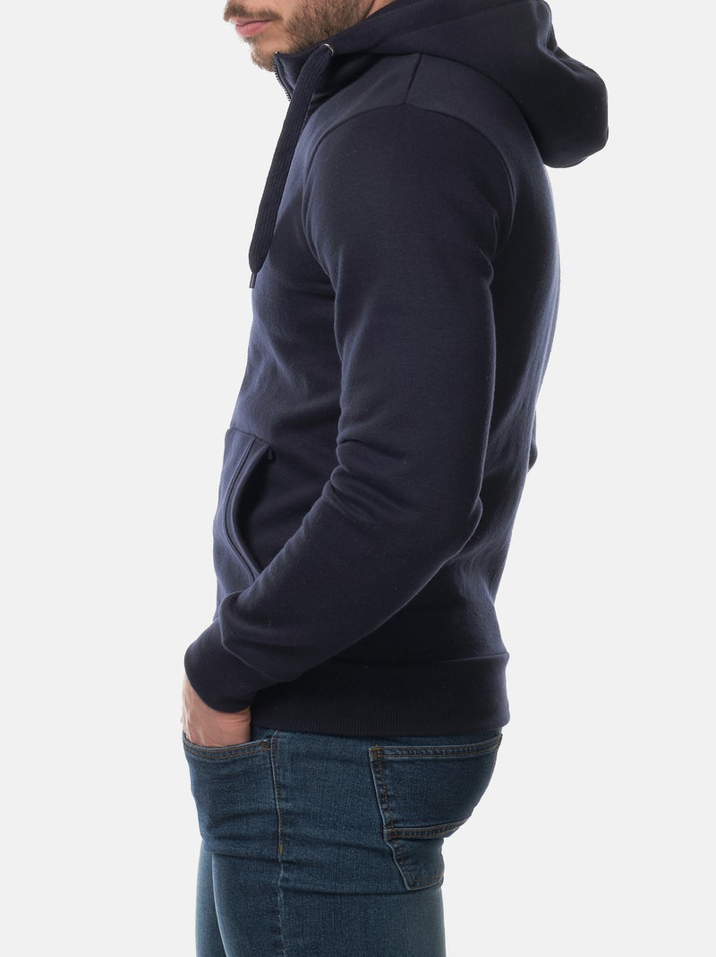 Gilet con cappuccio e zip Blu marino - Kiabi