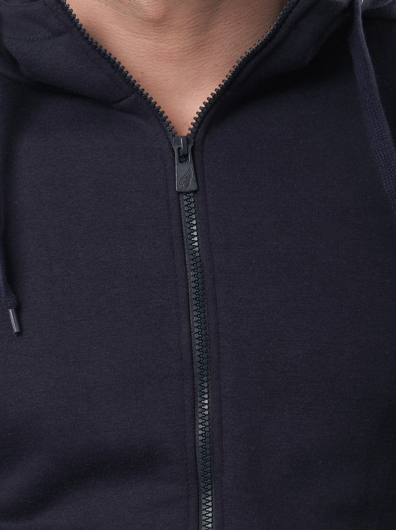 Gilet con cappuccio e zip Blu marino - Kiabi