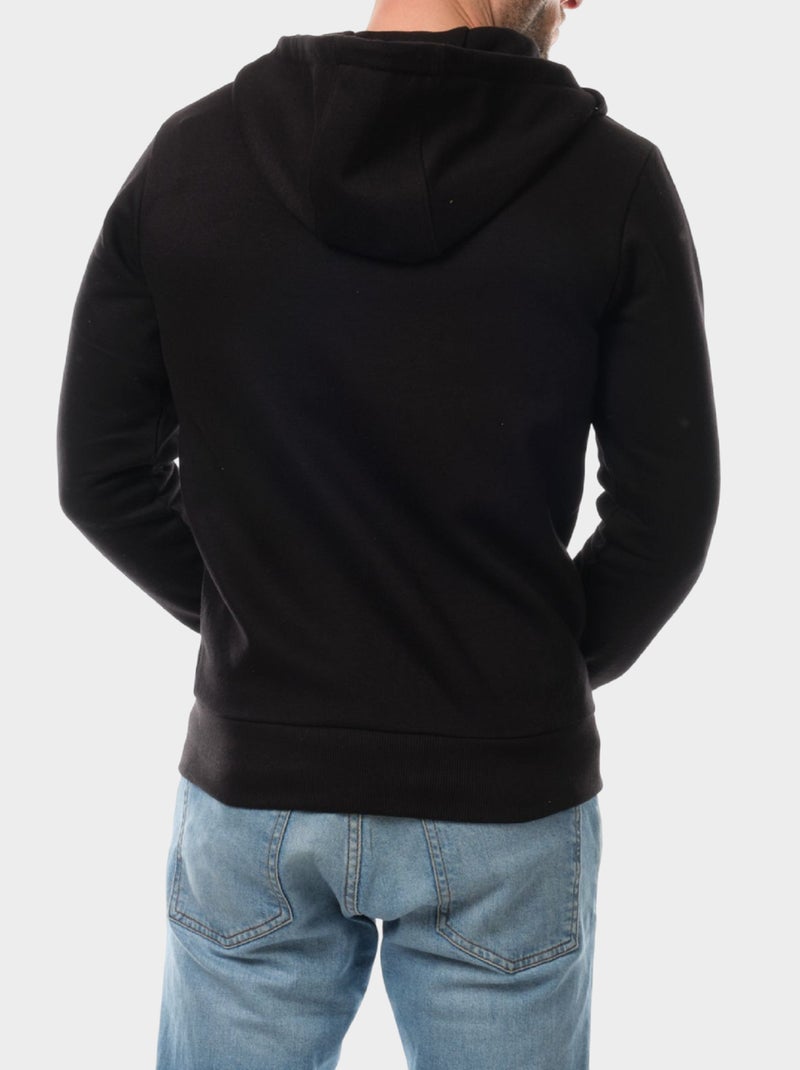 Gilet con cappuccio e zip Nero - Kiabi