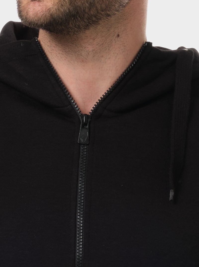 Gilet con cappuccio e zip Nero - Kiabi