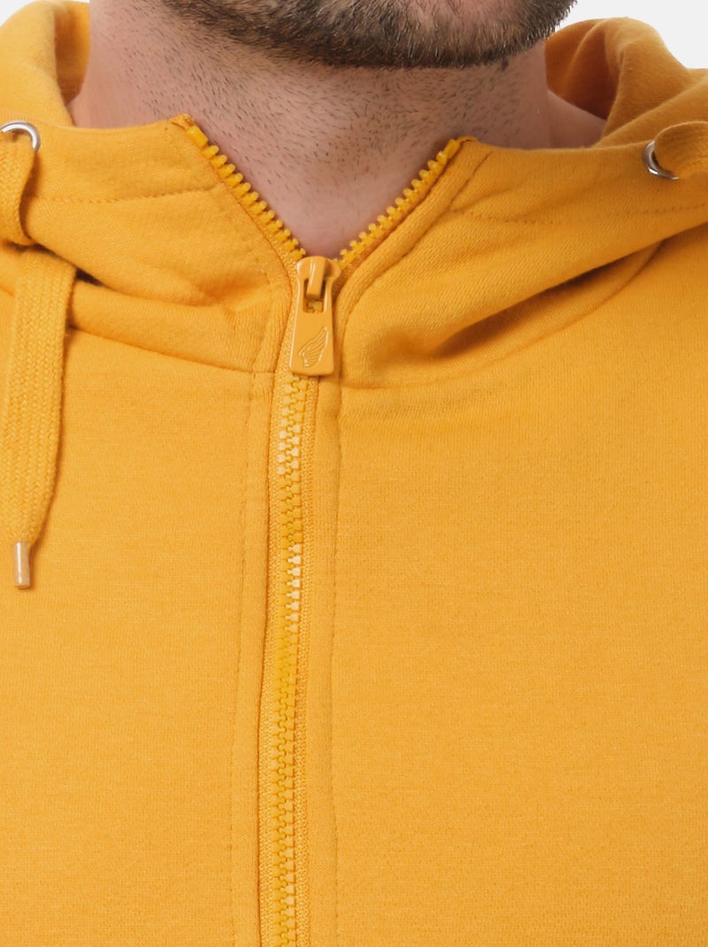 Gilet con cappuccio e zip Senape - Kiabi
