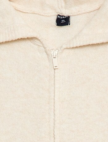 Gilet con cappuccio in maglia mélange