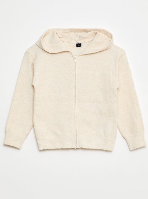 Gilet con cappuccio in maglia mélange - Kiabi