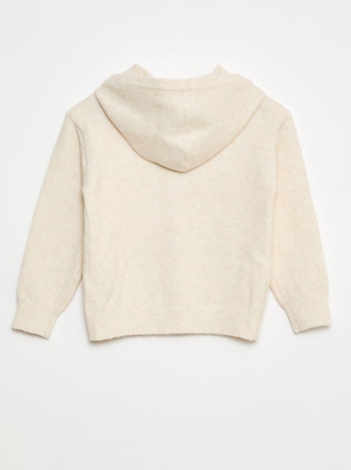 Gilet con cappuccio in maglia mélange - Kiabi